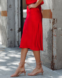 Dreamland Satin Midi Skirt - Red Ins Street