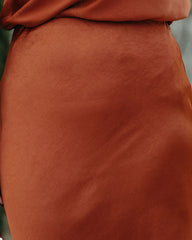 Dreamland Satin Midi Skirt - Rust Ins Street