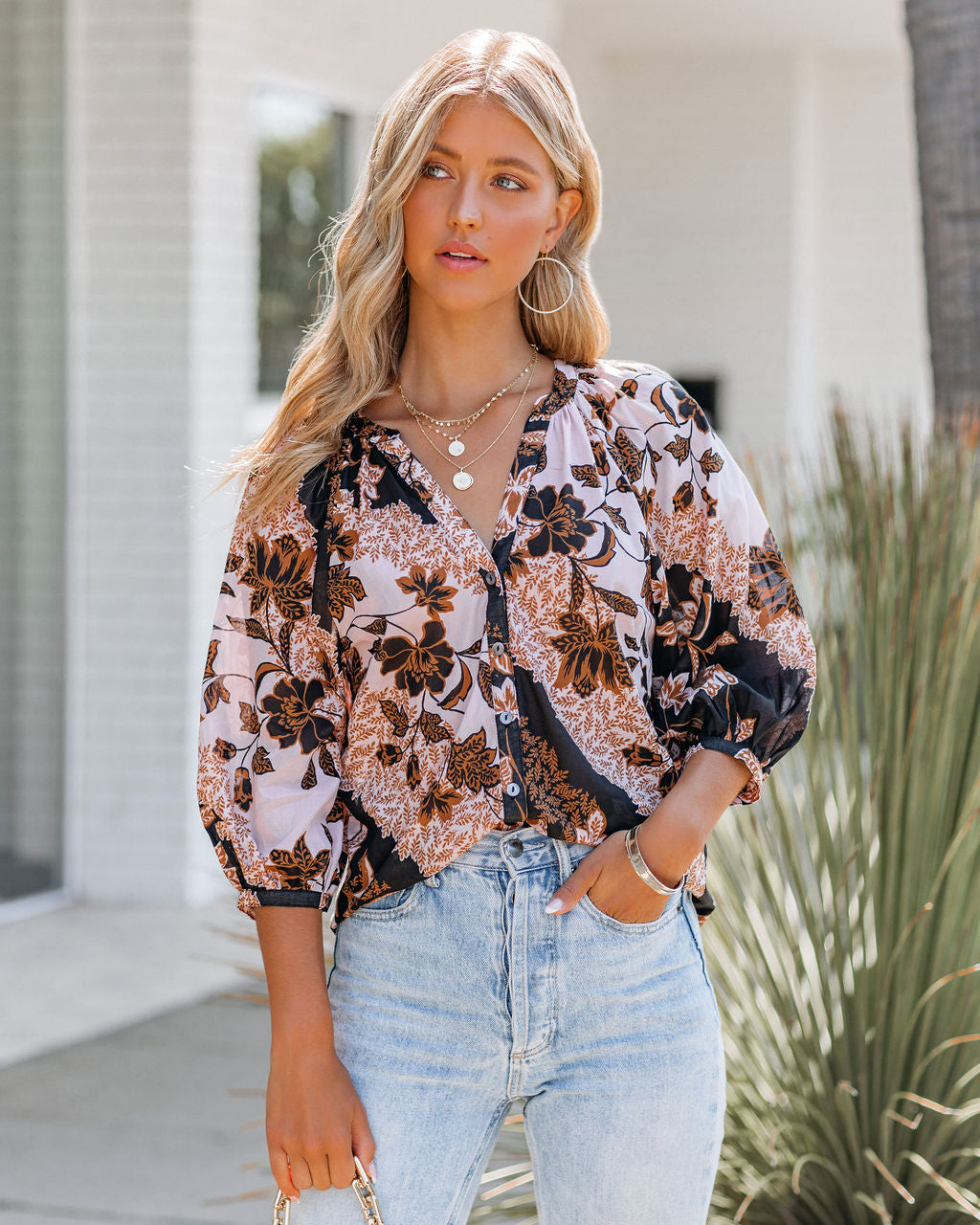 Duffy Cotton Floral Button Down Top Ins Street