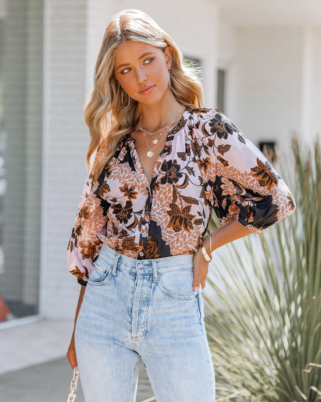Duffy Cotton Floral Button Down Top Ins Street