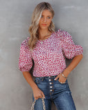 Dune Cotton Leopard Puff Sleeve Top Ins Street