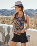 Echoes Satin Paisley Scarf Top Ins Street