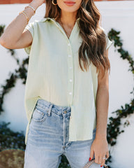 Shyanne Cotton Button Down Top - Peppermint Ins Street