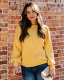Bubble Over Ribbed Knit Sweater - Yellow - FINAL SALE Ins Street