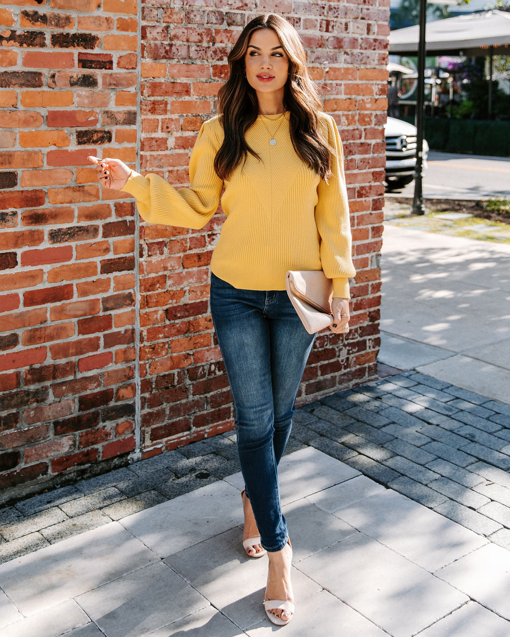 Bubble Over Ribbed Knit Sweater - Yellow - FINAL SALE – InsStreet