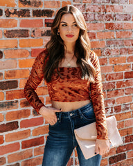 Elio Velvet Burnout Crop Top Ins Street