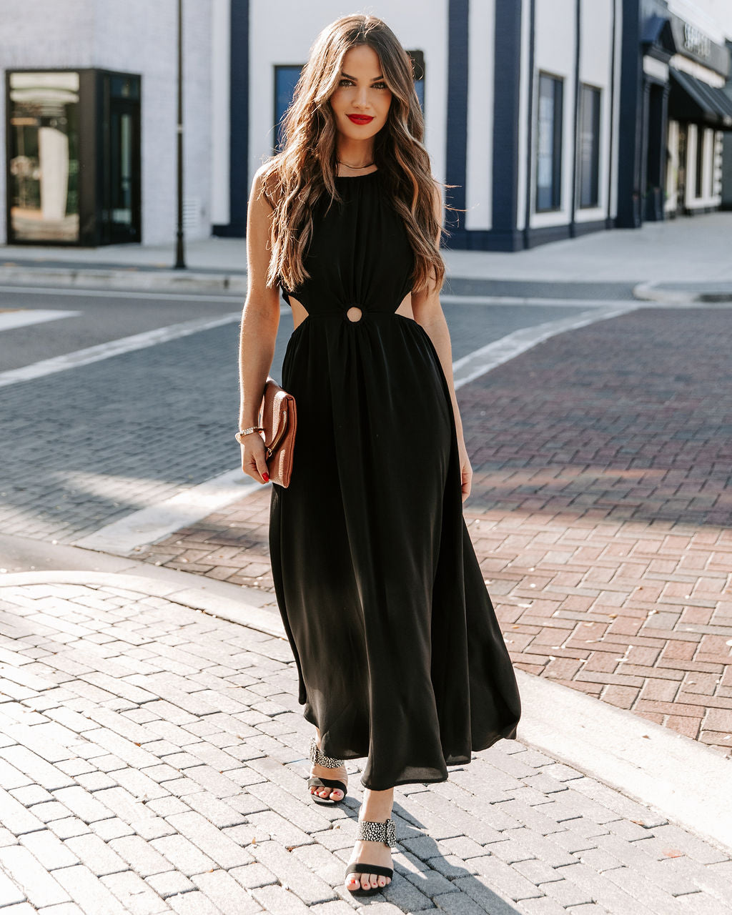 Bay Breeze Cutout Midi Dress - Black InsStreet