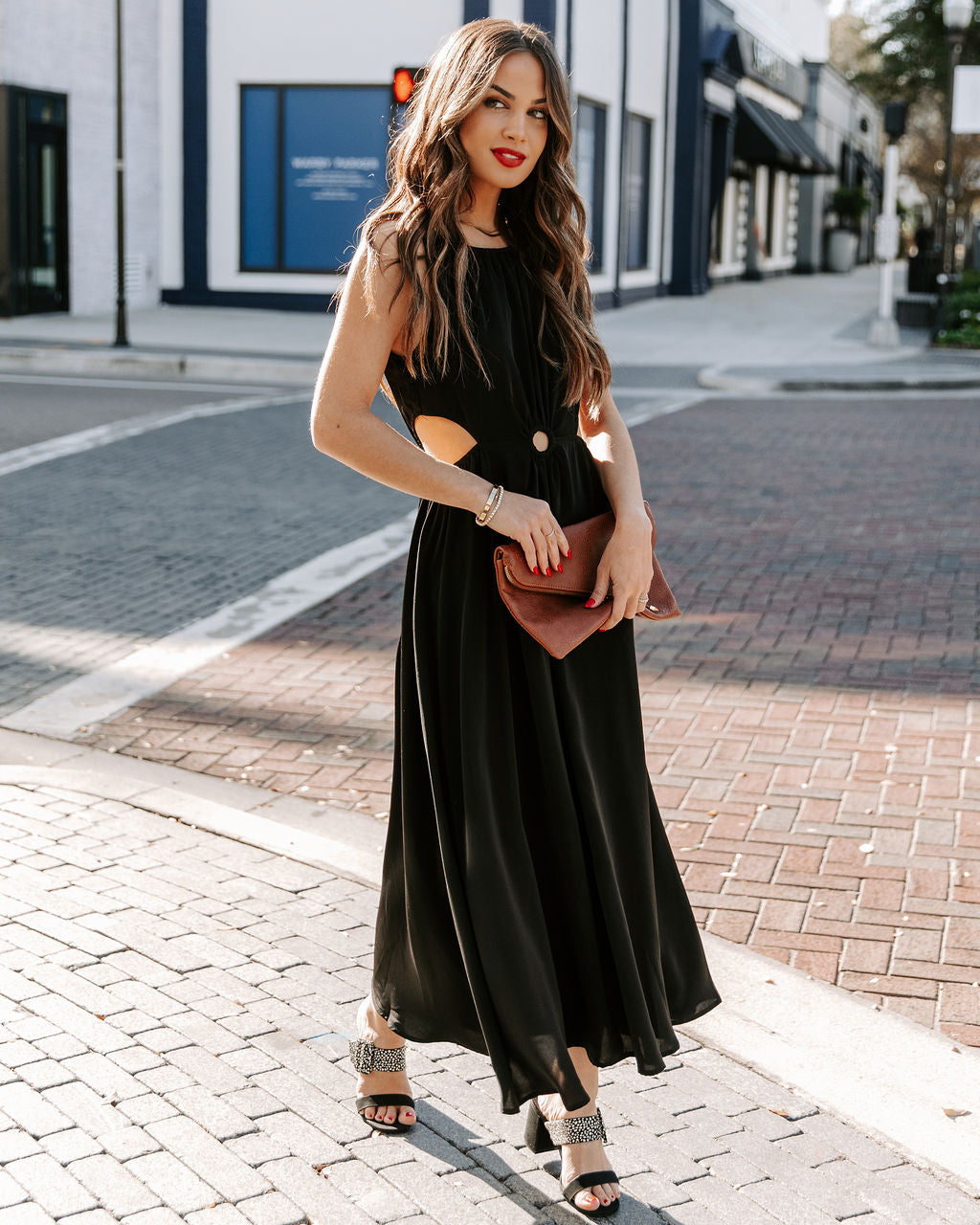 Bay Breeze Cutout Midi Dress - Black InsStreet