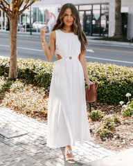 Bay Breeze Cutout Midi Dress - Off White InsStreet