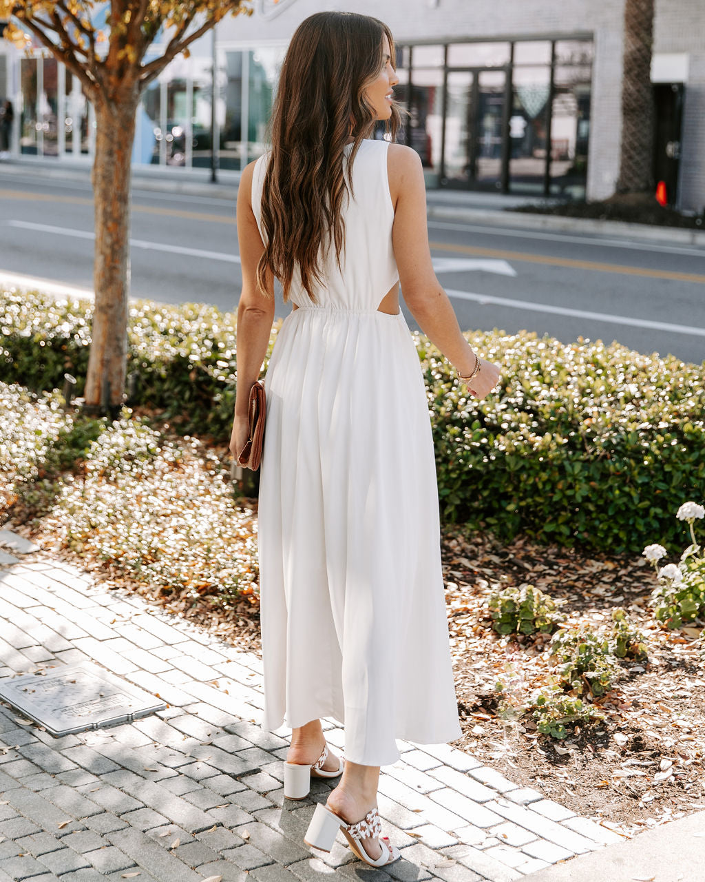 Bay Breeze Cutout Midi Dress - Off White InsStreet