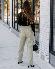 Olivier Cotton Pocketed High Rise Pants - Olive Ins Street