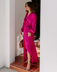 Always Memorable Satin Maxi Dress - Magenta - FINAL SALE FATE-001