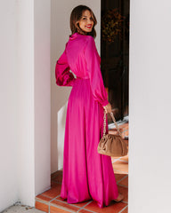 Always Memorable Satin Maxi Dress - Magenta - FINAL SALE FATE-001