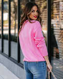 Wednesday Wearing Pink Knit Sweater Ins Street