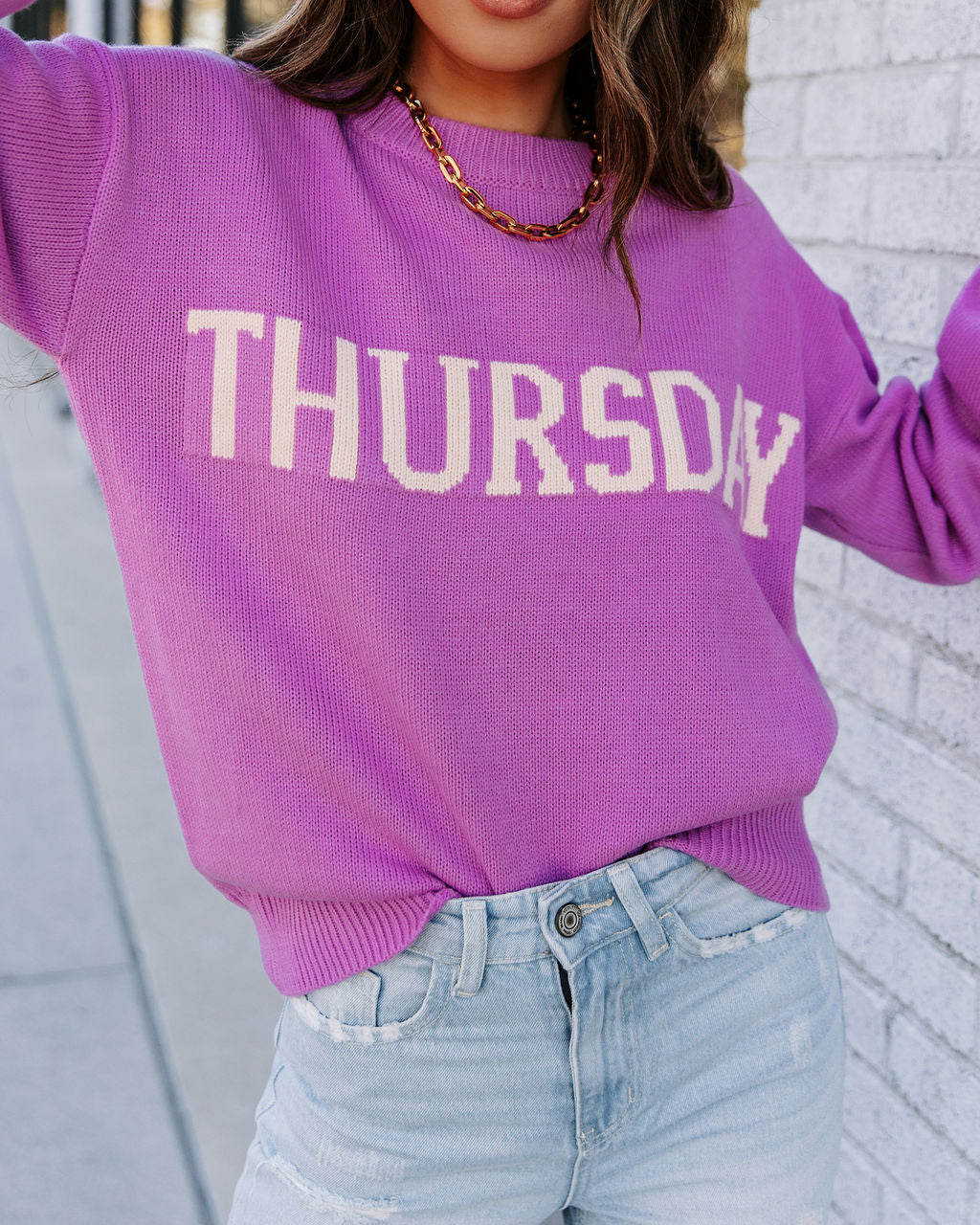 Thursday In Lilac Knit Sweater ENDL-001