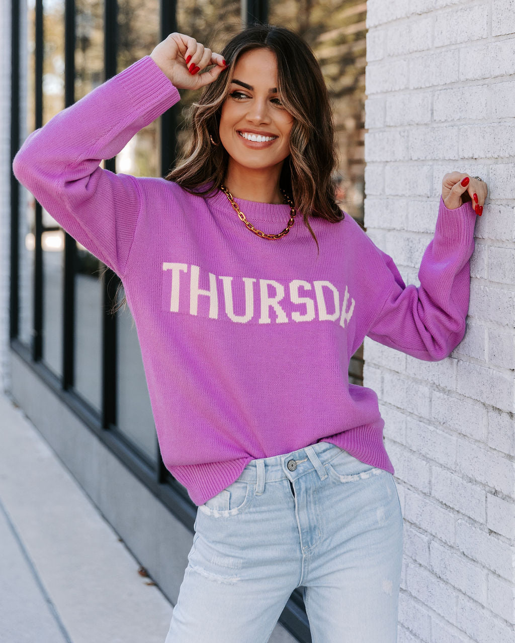 Thursday In Lilac Knit Sweater ENDL-001