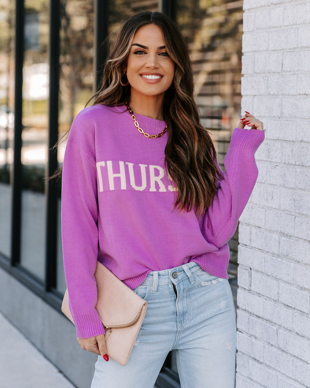 Thursday In Lilac Knit Sweater ENDL-001