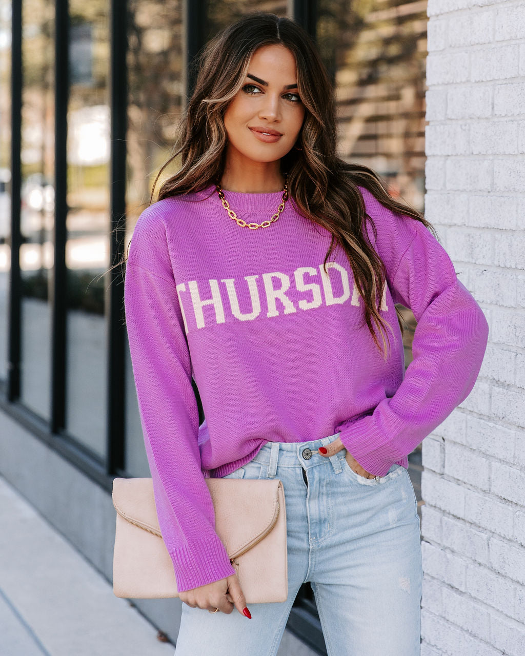 Thursday In Lilac Knit Sweater ENDL-001