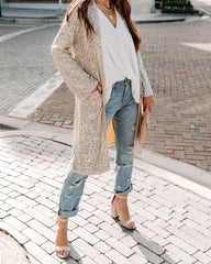 Something Special Pocketed Sequin Duster - Champagne Ins Street