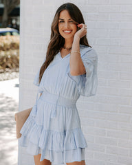 Slow It Down Smocked Tassel Dress - Baby Blue Ins Street