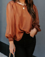 Yesenia High Sheen Blouse - Bronze Ins Street