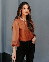 Yesenia High Sheen Blouse - Bronze Ins Street