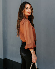 Yesenia High Sheen Blouse - Bronze Ins Street