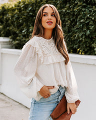 Giani Textured Crochet Ruffle Blouse Ins Street