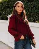 Eleanora Crochet Ruffle Blouse - Wine Ins Street