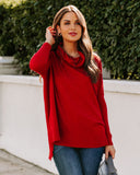 The More The Merrier Cowl Neck Knit Sweater - Red TEA-002
