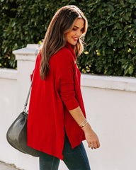 The More The Merrier Cowl Neck Knit Sweater - Red TEA-002