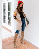 Lomas Pocketed Striped Knit Cardigan Ins Street