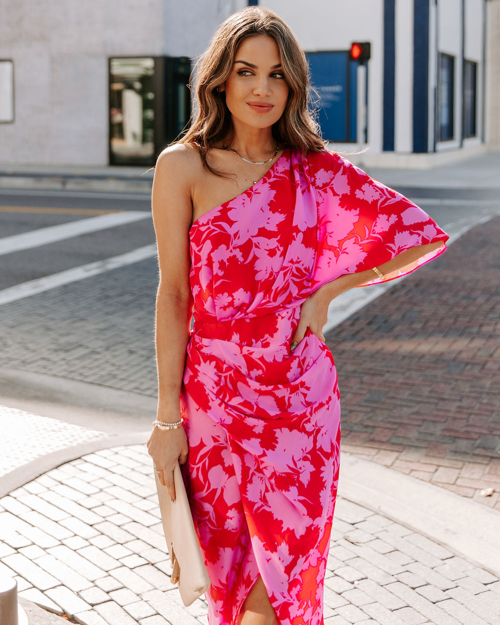 Addicted To Love One Shoulder Midi Dress – InsStreet