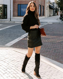 Mazine Faux Leather Mini Skirt - Black Ins Street