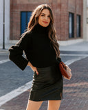 Mazine Faux Leather Mini Skirt - Black Ins Street