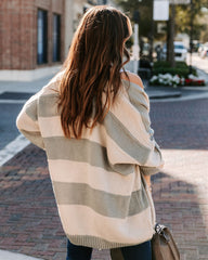 Wildan Striped Knit Cardigan - Grey Ins Street