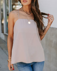 Crest Square Neck Cami Tank - Light Taupe MOD -001