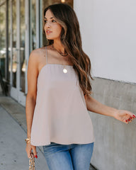 Crest Square Neck Cami Tank - Light Taupe MOD -001