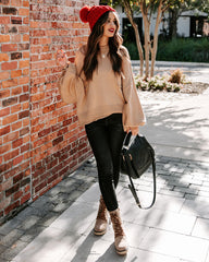 Mountain Gem Cotton Relaxed Sweater - Caramel Ins Street