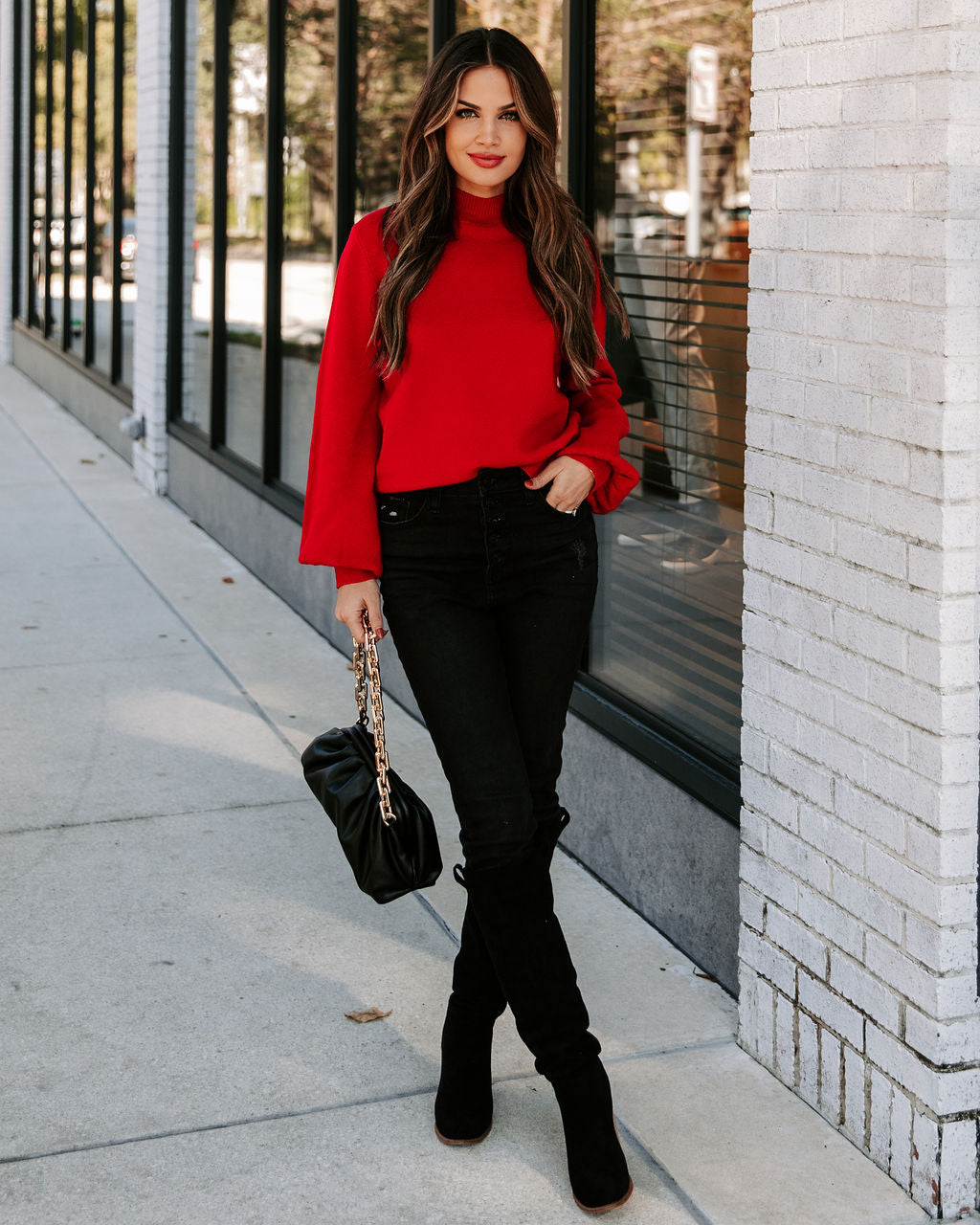 Georgia Knit Sweater - Red Ins Street