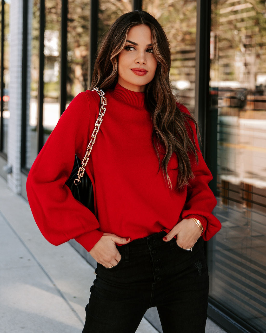 Georgia Knit Sweater - Red Ins Street