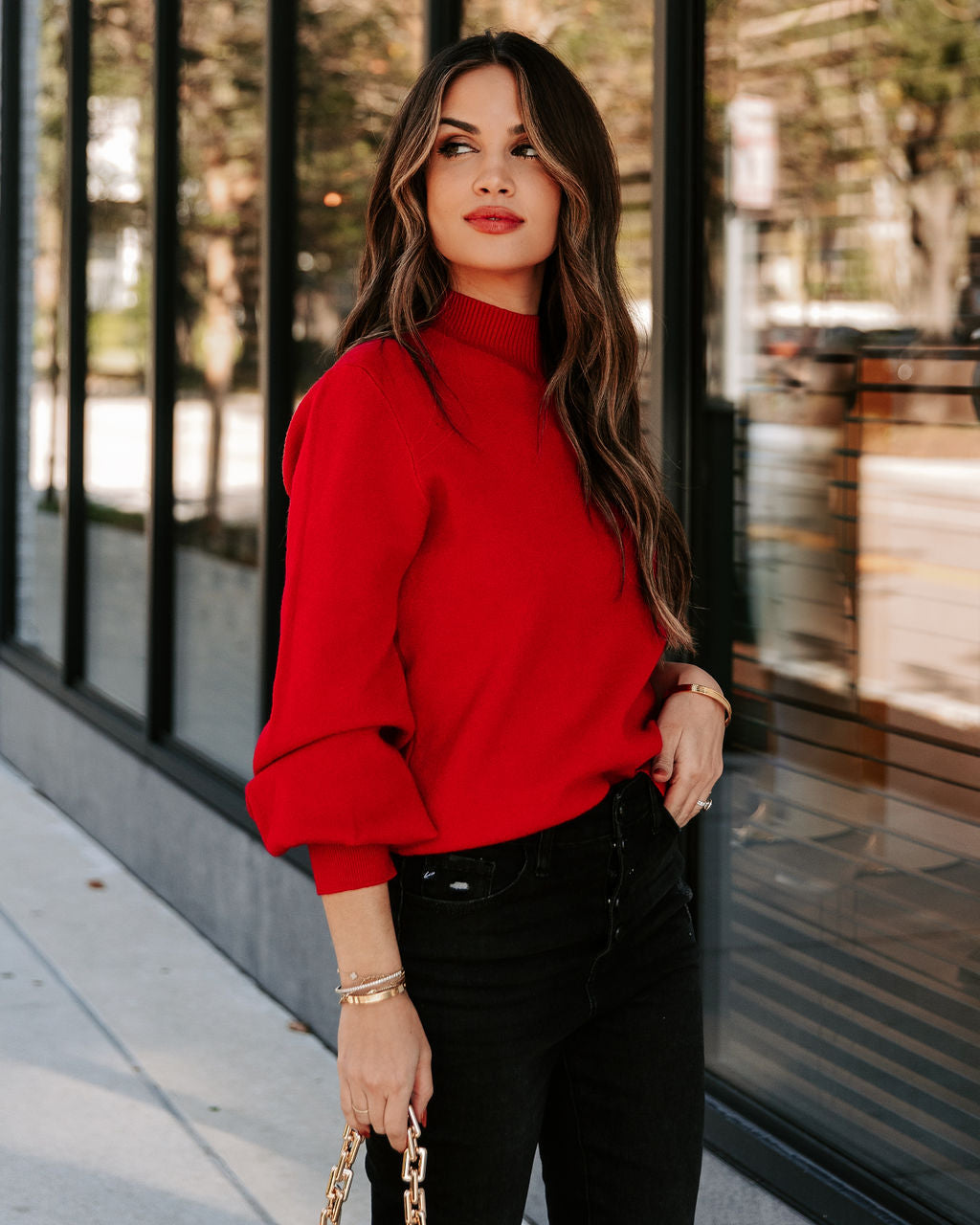 Georgia Knit Sweater - Red Ins Street