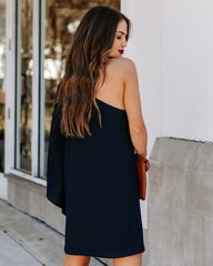 Side To Side One Shoulder Statement Dress - Navy Ins Street