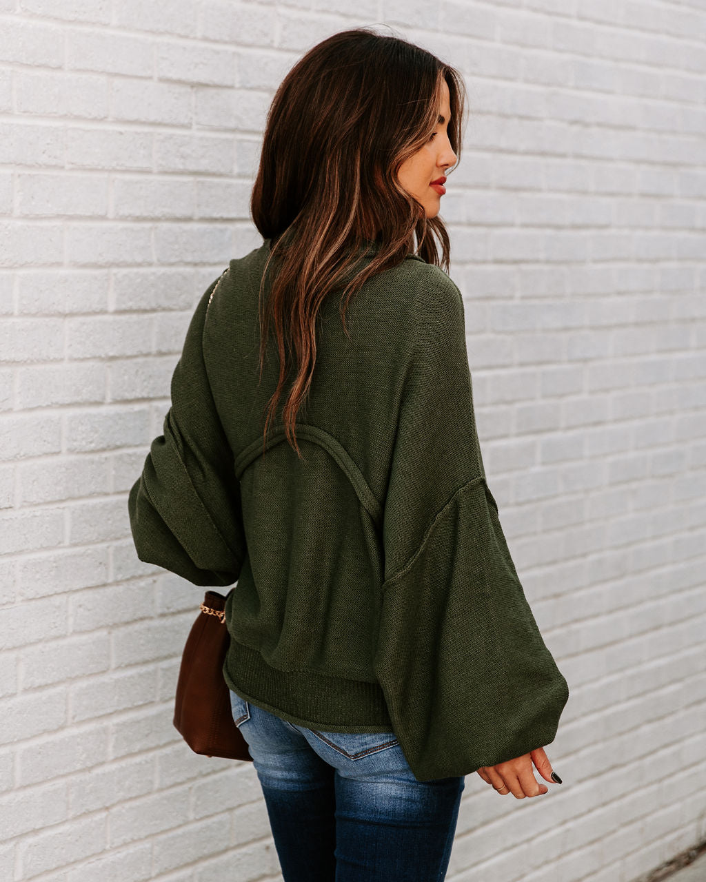 Mountain Gem Cotton Relaxed Sweater - Olive Ins Street