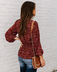 Us Forever Paisley Tie Front Peplum Blouse - FINAL SALE SKIE-001