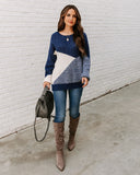 River Run Cable Knit Colorblock Sweater Ins Street