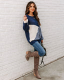 River Run Cable Knit Colorblock Sweater Ins Street