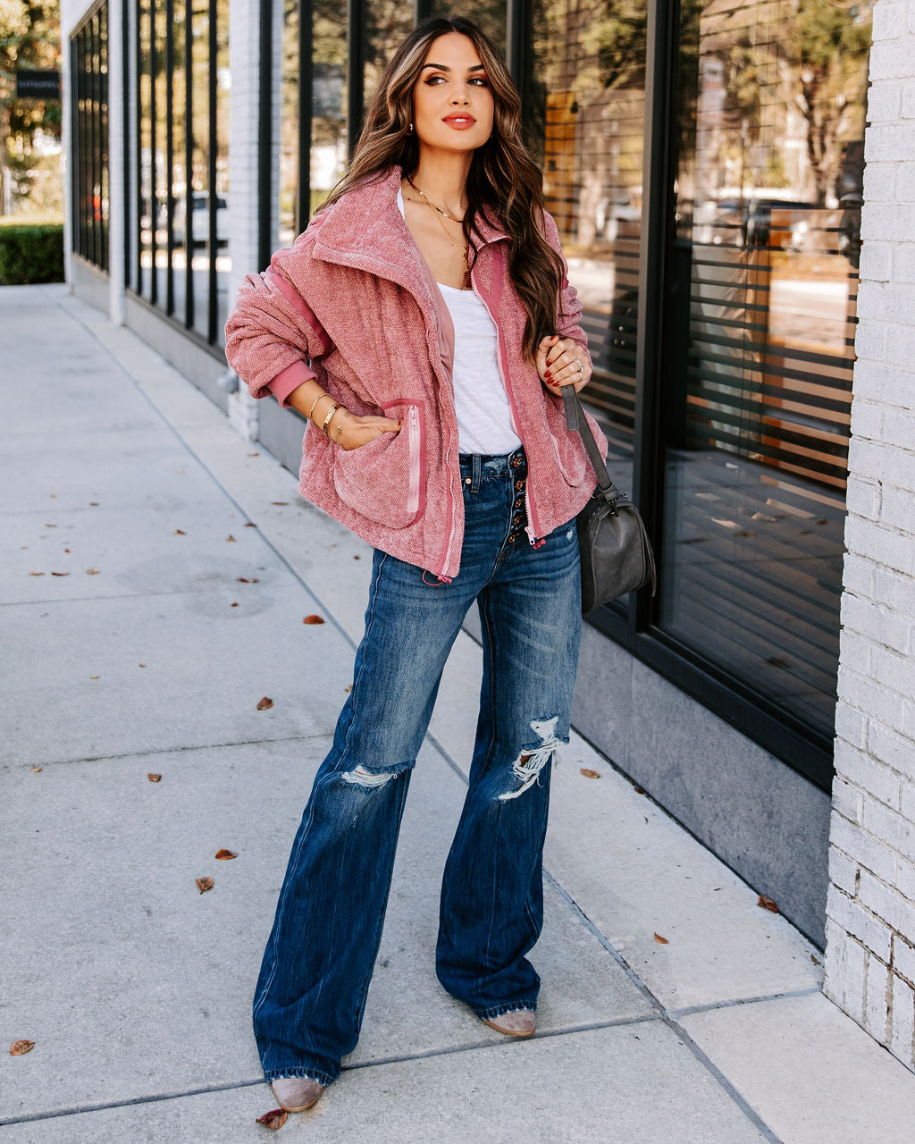 Carey Pocketed Quilted Jacket - Rose Pink - FINAL SALE Ins Street