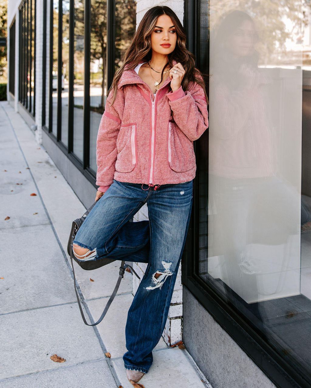 Carey Pocketed Quilted Jacket - Rose Pink - FINAL SALE Ins Street