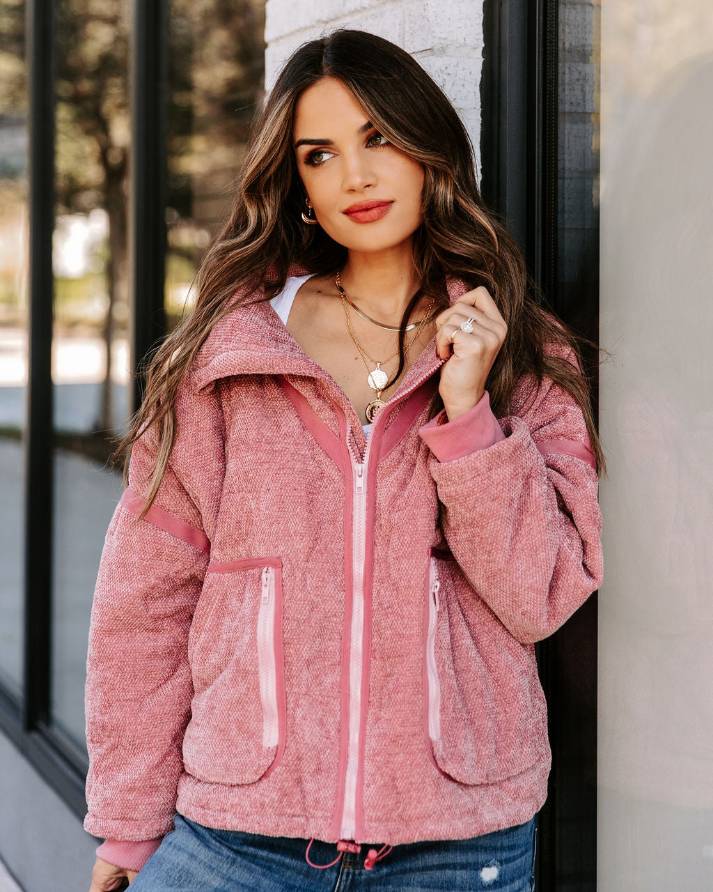 Carey Pocketed Quilted Jacket - Rose Pink - FINAL SALE Ins Street